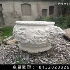 石水缸，漢白玉水缸雕塑