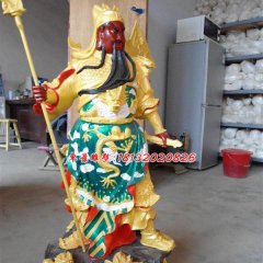 玻璃鋼紅臉關(guān)公雕塑，玻璃鋼彩繪神仙雕塑