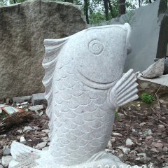 大理石鯉魚(yú)雕塑，魚(yú)石雕