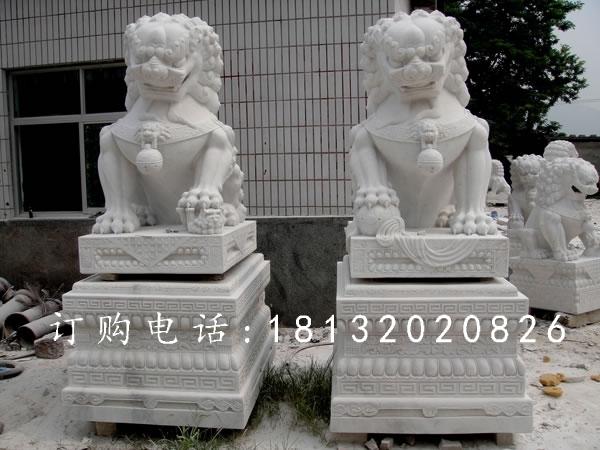 北京獅石雕，漢白玉動(dòng)物雕塑