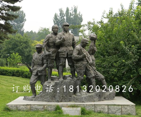 抗戰(zhàn)士兵銅雕，公園紀(jì)念銅雕