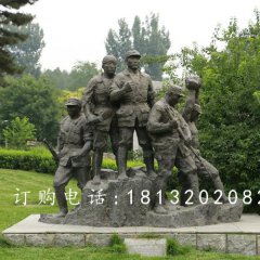 抗戰(zhàn)士兵銅雕，公園紀(jì)念銅雕