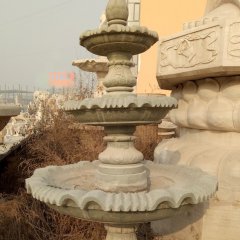 青石噴水盆，公園噴水盆石雕