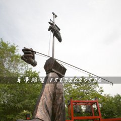 拉二胡銅雕，公園景觀銅雕