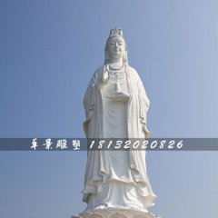 漢白玉觀音石雕，寺廟大型佛像石雕