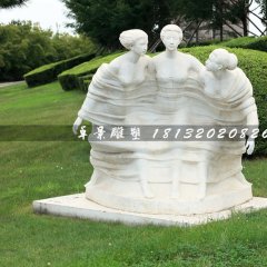 迎風(fēng)少女石雕，公園景觀石雕