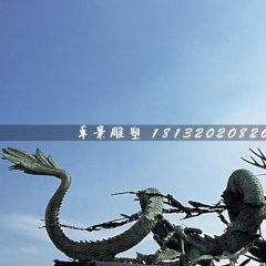 銅龍雕塑，廣場(chǎng)青銅神獸雕塑