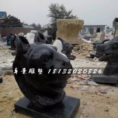 十二生肖獸首石雕，公園動(dòng)物石雕