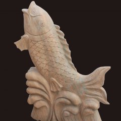 石雕噴泉，石雕魚噴泉