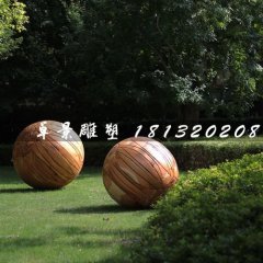 燈籠球銅雕，公園景觀雕塑