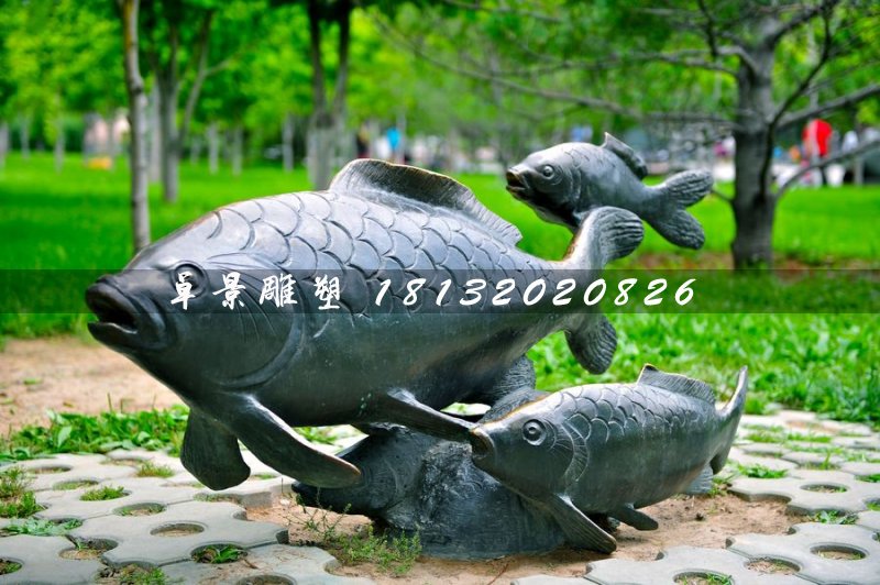 銅雕魚(yú)，公園動(dòng)物銅雕