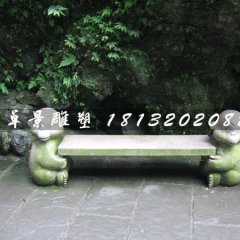 小猴造型長椅石雕，公園石椅子