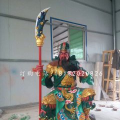 彩繪關(guān)公雕塑，玻璃鋼武財神