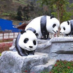 大熊貓雕塑，仿真動(dòng)物雕塑