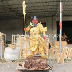 關(guān)圣帝君雕塑，玻璃鋼仿銅雕塑