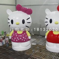 玻璃鋼hello kitty雕塑，卡通雕塑