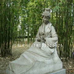 玉女吹簫石雕，公園古代人物石雕