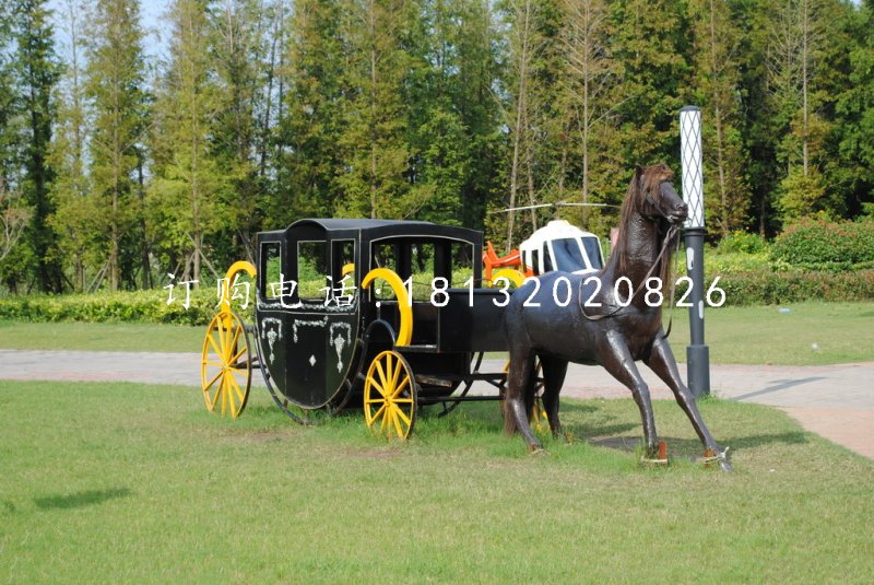 公園馬車雕塑玻璃鋼景觀雕塑