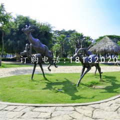 羚羊銅雕，公園動(dòng)物銅雕