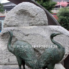 青銅仙鶴雕塑 動(dòng)物銅雕  公園景觀銅雕