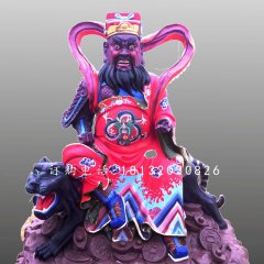 玻璃鋼趙公明雕塑 彩繪財(cái)神雕塑