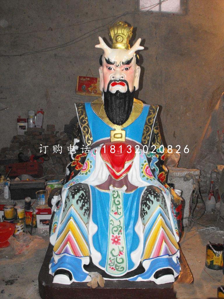 玻璃鋼龍王 龍王廟彩繪神像雕塑