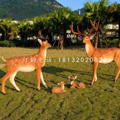 仿真梅花鹿擺件，玻璃鋼景觀動物擺件