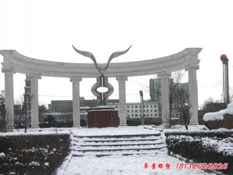 不銹鋼雄鷹展翅雕塑，公園不銹鋼雕塑