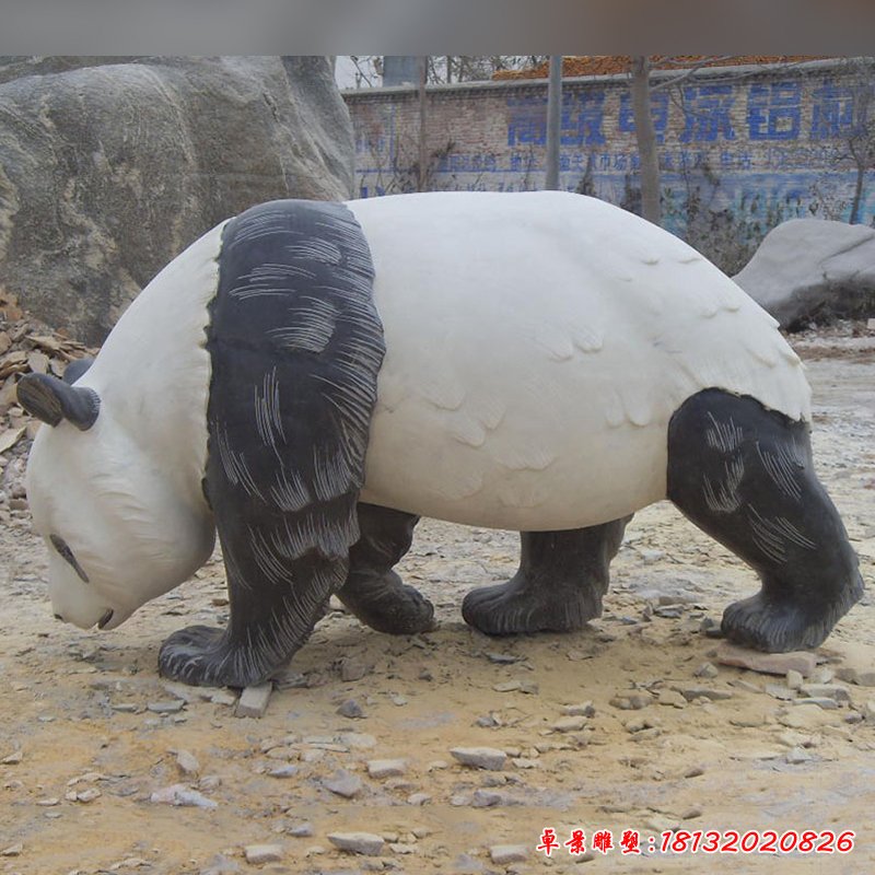 大熊貓石雕，公園動物石雕