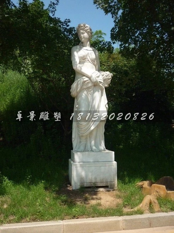 漢白玉西方美女公園人物石雕 