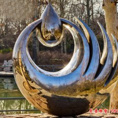 公園鏡面不銹鋼抽象水滴