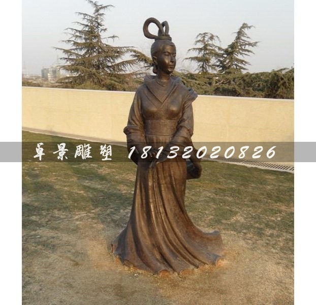 古代美女銅雕，廣場古人雕塑