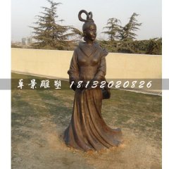 古代美女銅雕，廣場古人雕塑