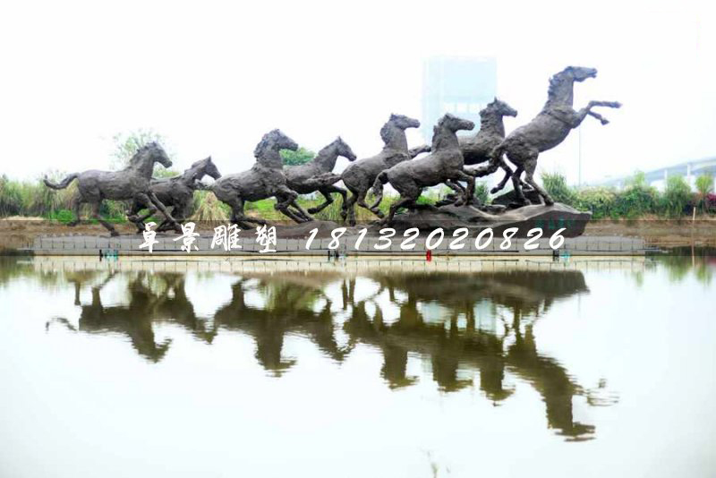 群馬銅雕，公園奔馬銅雕