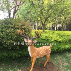 玻璃鋼梅花鹿雕塑，公園動(dòng)物雕塑