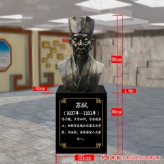 校園古代名人蘇軾頭像銅雕