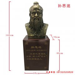 古代名醫(yī)孫思邈頭像銅雕