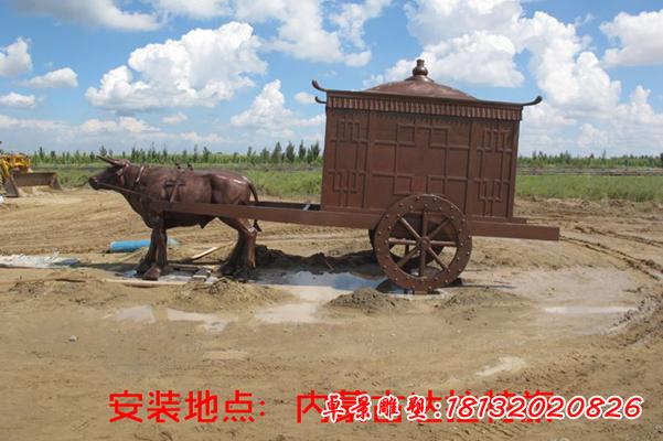 內(nèi)蒙古銅雕牛馬車案例